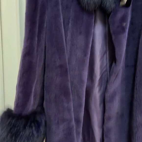 Purple 100% Real female mink fur coat Women's Coat - Picture 6 of 11